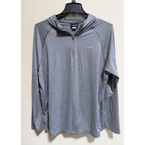 Reebok men's XL pullover 1/4 zip up hoodie grey Front Pocket Hoodie
